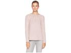 Chaps Cotton Blend Long Sleeve Sweater (dusted Blush/gold Multi) Women's Sweater