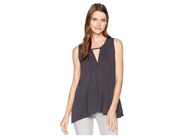 Lucky Brand Sand Wash Cut Out Tunic Top (lucky Black) Women's Sleeveless