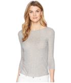 Lilla P 3/4 Sleeve Crew (heather Grey) Women's Short Sleeve Pullover