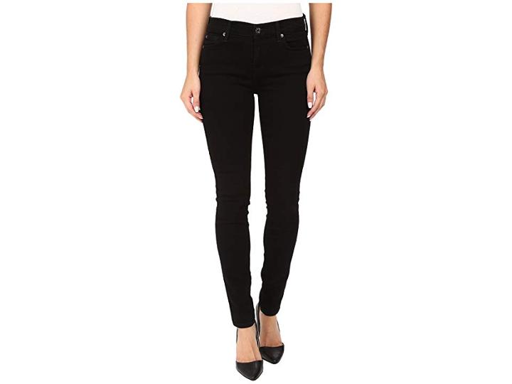 7 For All Mankind Skinny W/ Squiggle In Washed Overdyed Black (washed Overdyed Black) Women's Jeans