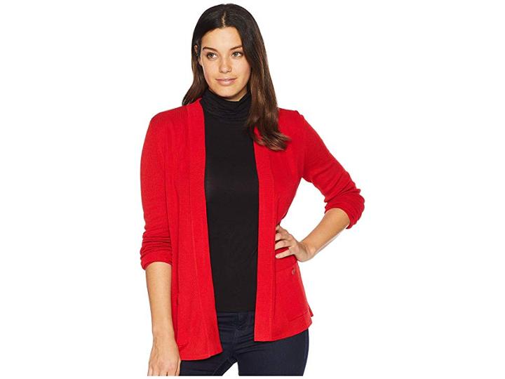 Anne Klein Malibu Cardigan (marine Red) Women's Sweater