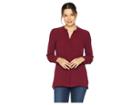 Vince Camuto Long Sleeve Soft Texture Henley Tunic (manor Red) Women's Blouse