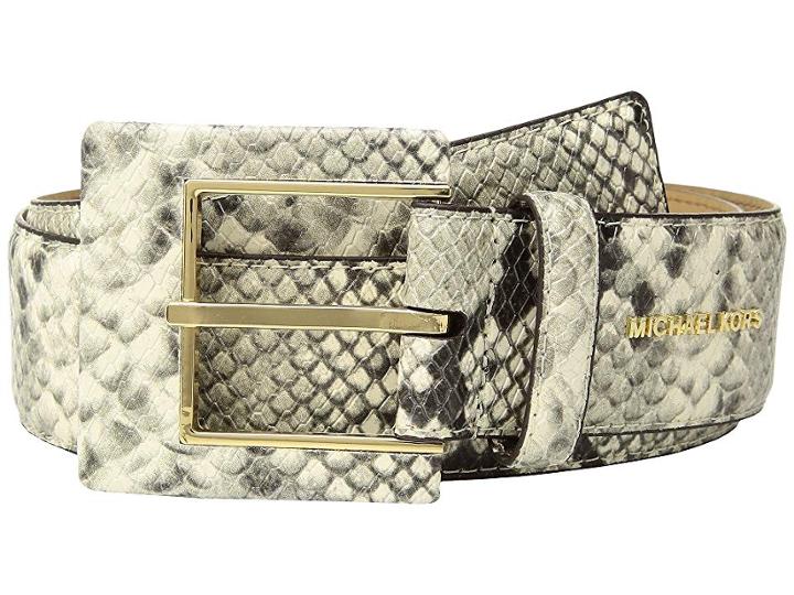 Michael Michael Kors Snake Leather Hip Station Belt (natural Snake) Women's Belts