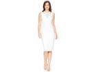 Calvin Klein Lace Sheath Dress With Shoulder Cut Outs Cd8l19ft (white) Women's Dress