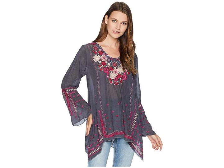 Johnny Was Wish Stitch Tunic (graphite) Women's Blouse