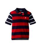 Polo Ralph Lauren Kids Striped Cotton Mesh Polo Shirt (toddler) (rl2000 Red Multi) Boy's Short Sleeve Pullover