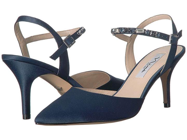 Nina Tonya (new Navy Satin) Women's 1-2 Inch Heel Shoes