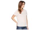 Cece Short Sleeve Mix Media Knit Top (floret Pink) Women's Clothing