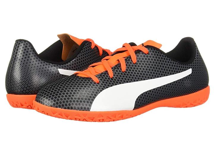 Puma Kids Spirit It Soccer (little Kid/big Kid) (puma Black/puma White/shocking Orange) Kids Shoes