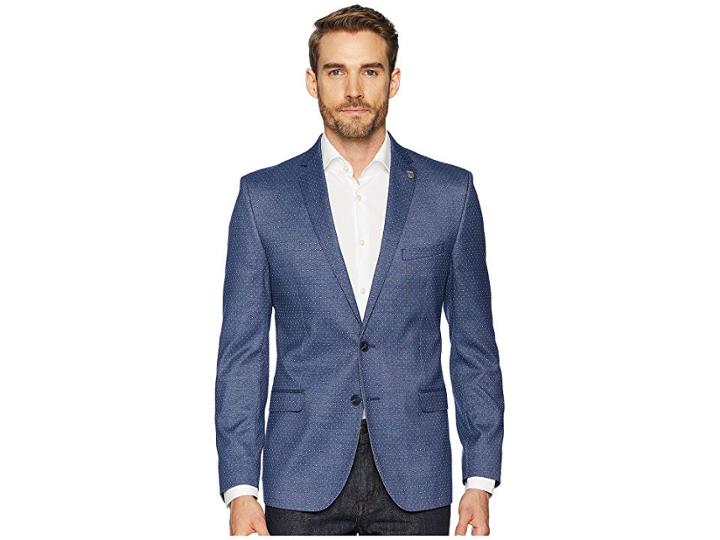 Nick Graham Blue Pin Dot Slim Fit Blazer (blue Dot) Men's Coat