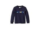 Lacoste Kids Lacoste Wording Fleece Sweatshirt (toddler/little Kids/big Kids) (navy Blue) Girl's Sweatshirt