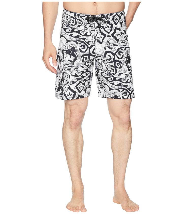 Columbia Pfg Offshore Ii 9 Inch Board Shorts (black Deep Sea Batik) Men's Swimwear