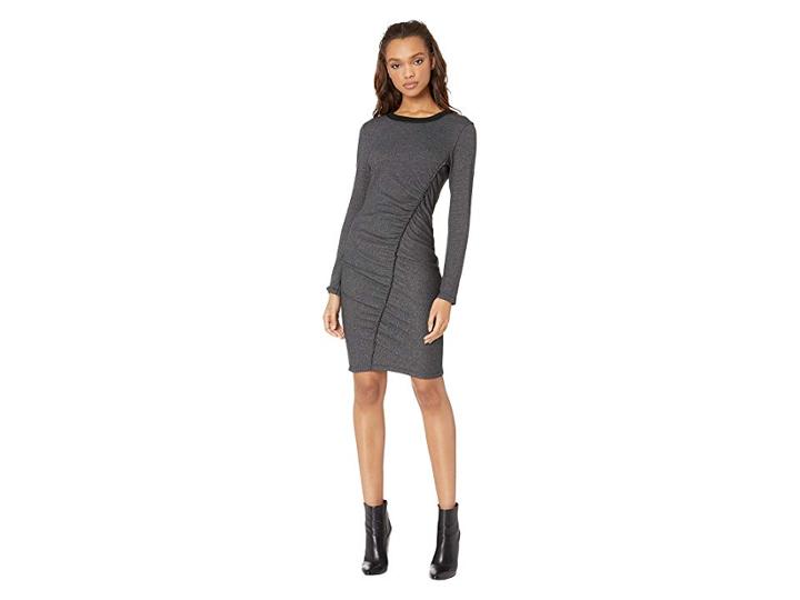 Splendid Logan Shirred Midi Dress (black/charcoal) Women's Dress