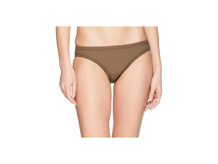 Seafolly Inka Rib Hipster Bottoms (dark Olive) Women's Swimwear
