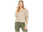 Moon River Boat Neck Sheer Sweater (sand) Women's Clothing