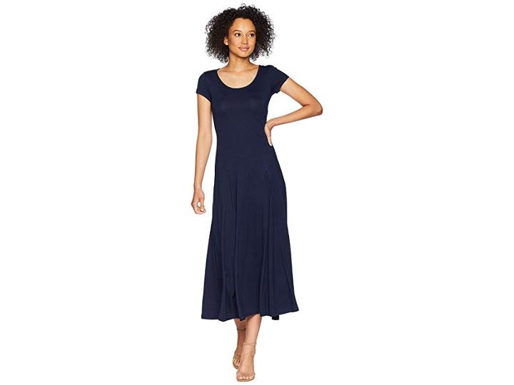 Lauren Ralph Lauren Jersey Scoop Neck Maxi Dress (navy) Women's Dress