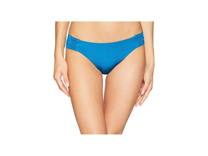 Trina Turk Getaway Solids Shirred Side Hipster Bottoms (dark Teal) Women's Swimwear