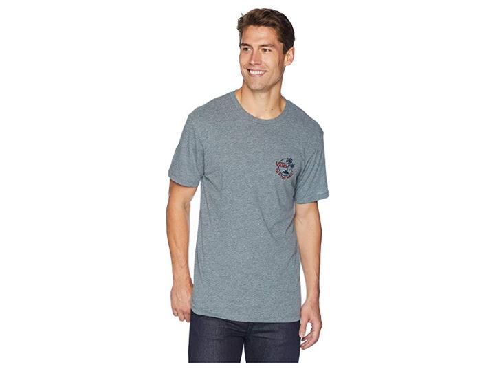 Vans Mini Dual Palm Ii T-shirt (heather Grey/chili Pepper) Men's T Shirt