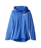 Nike Kids Basketball Full-zip Hoodie (little Kids/big Kids) (comet Blue/comet Blue/comet Blue/white) Girl's Sweatshirt