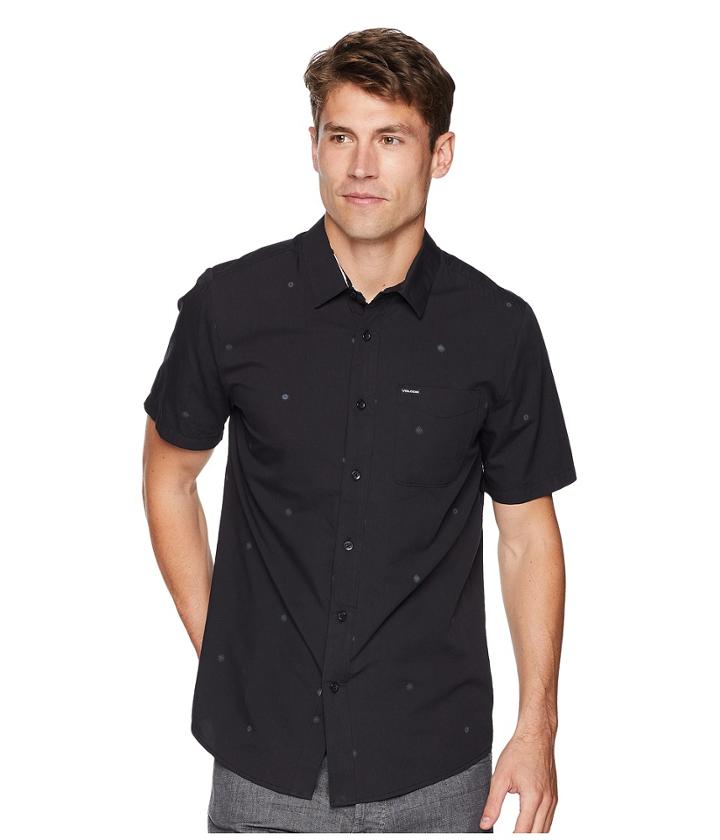 Volcom Bleeker Short Sleeve Woven Top (black) Men's Clothing