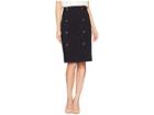 Calvin Klein Pencil Skirt W/ Buttons (black) Women's Skirt