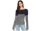 Romeo & Juliet Couture Two-tone Eyelash Sweater (navy/grey) Women's Sweater