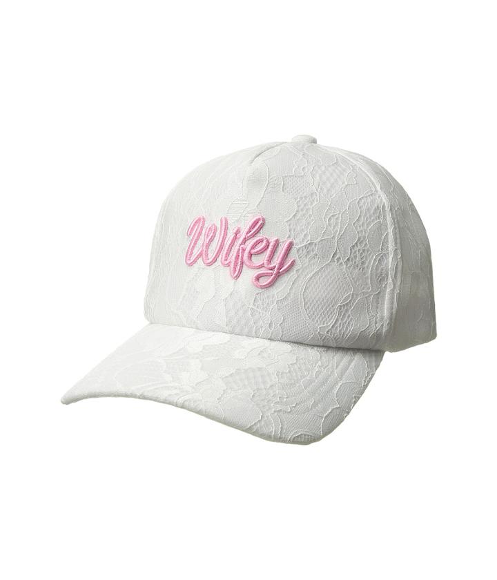 Betsey Johnson Wifey Baseball Hat (white) Caps