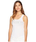 Juicy Couture Juicy Gothic Crystals Jersey Rib Tank (white) Women's Sleeveless
