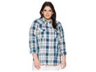 Roper Plus Size 1531 Lagoon Dobby (blue) Women's Clothing
