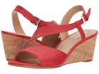 Tahari Sally (coral Red Leather) Women's Wedge Shoes