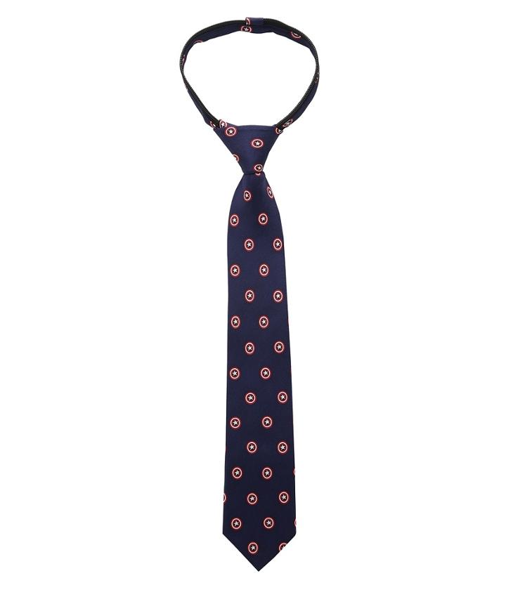 Cufflinks Inc. Captain America Shield Zipper Tie (little Kids) (navy) Ties