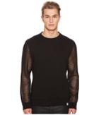 Versace Collection Mesh Sleeve Sweatshirt (black) Men's Sweatshirt