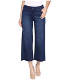 Liverpool Layla Wide Leg Crop With Released Hem On Silky Soft Denim In Havasu Deep Blue (havasu Deep Blue) Women's Jeans