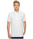 Lacoste Short Sleeve Golf Ultra Dry Tech Jersey Solid Jacquard Polo (white) Men's Short Sleeve Pullover