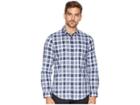 Calvin Klein Long Sleeve Straight Hem Buffalo Plaid Button Down (royal Navy) Men's Long Sleeve Button Up