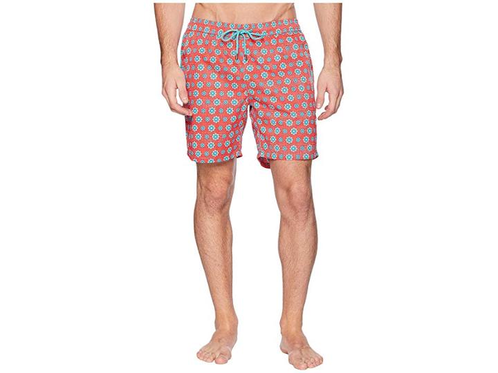 Mr. Swim Spin Wheel Elastic Printed Swim Trunk (red) Men's Swimwear