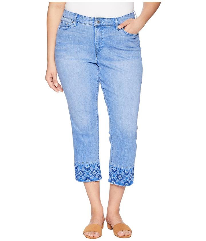 Lauren Ralph Lauren Plus Size Premier Straight Crop Jeans (indigo Mosaic Wash) Women's Jeans