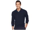 Perry Ellis Texture Pattern Shawl Pullover Sweater (dark Sapphire) Men's Sweater