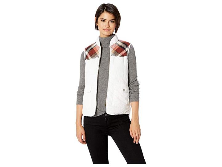 Unionbay Shanna Vest With Plaid Trim (muslin) Women's Vest