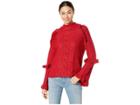 Bb Dakota Power Cable Frulle Detailed Sweater (bright Red) Women's Sweater