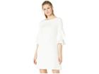Taylor Ruffle Sleeve Solid Shift Dress (ivory) Women's Dress
