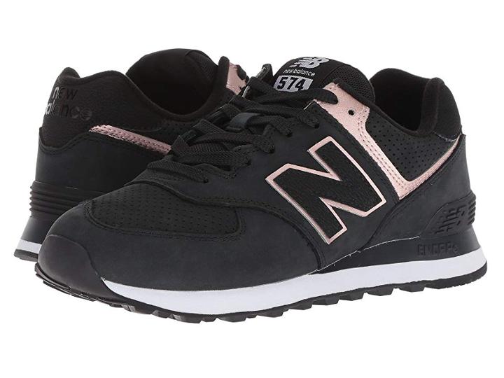 New Balance Classics Wl574v2 (black/champagne Metallic) Women's Shoes