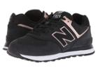 New Balance Classics Wl574v2 (black/champagne Metallic) Women's Shoes