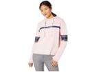 Juicy Couture Knit Jxjc Logo Center Stripe Hooded Pullover (palisades Pink) Women's Clothing