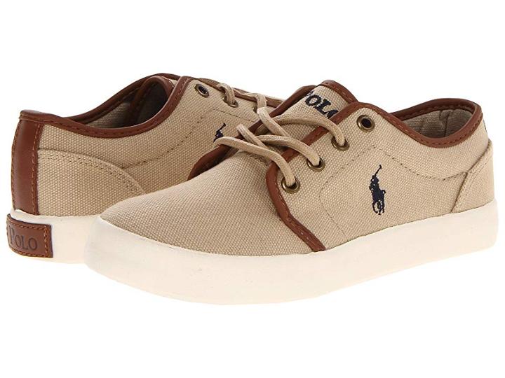 Polo Ralph Lauren Kids Ethan Low (little Kid) (khaki Ballstic Canvas) Boys Shoes