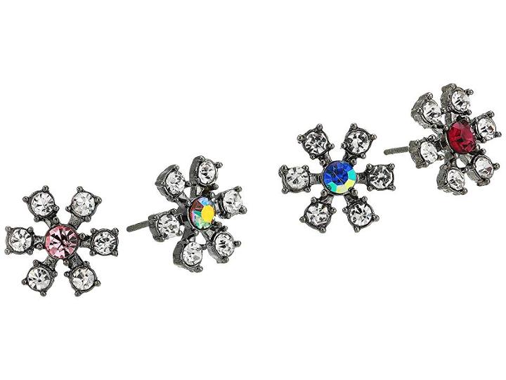 Betsey Johnson Mixed Daisy Stud Earrings Set (multi) Earring