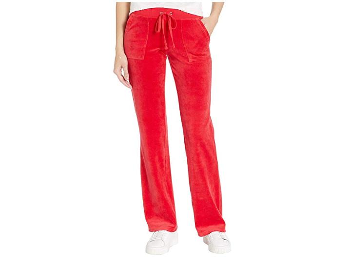 Juicy Couture Del Rey Velour Pants (cordial) Women's Casual Pants