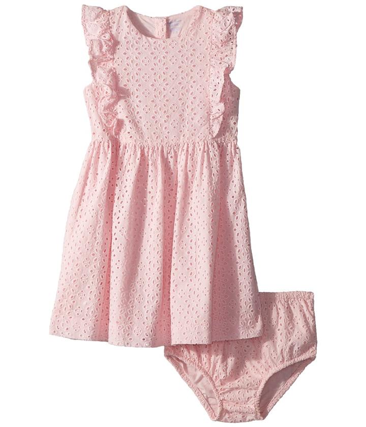 Ralph Lauren Baby Eyelet Cotton Dress Bloomer (infant) (hint Of Pink) Girl's Active Sets