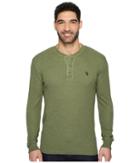 U.s. Polo Assn. Long Sleeve Thermal Henley Shirt (olive Green Heather) Men's Long Sleeve Pullover