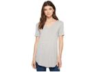 American Rose Gianna V-neck Short Sleeve Top (heather Grey) Women's Clothing